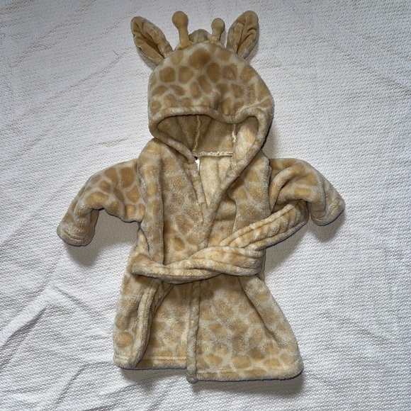 Other - Baby Giraffe Hooded Plush Bathrobe 0–9 Months Soft Fleece Animal Robe